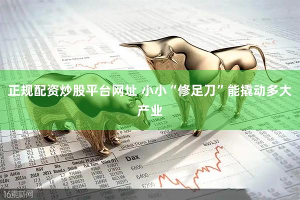 正规配资炒股平台网址 小小“修足刀”能撬动多大产业